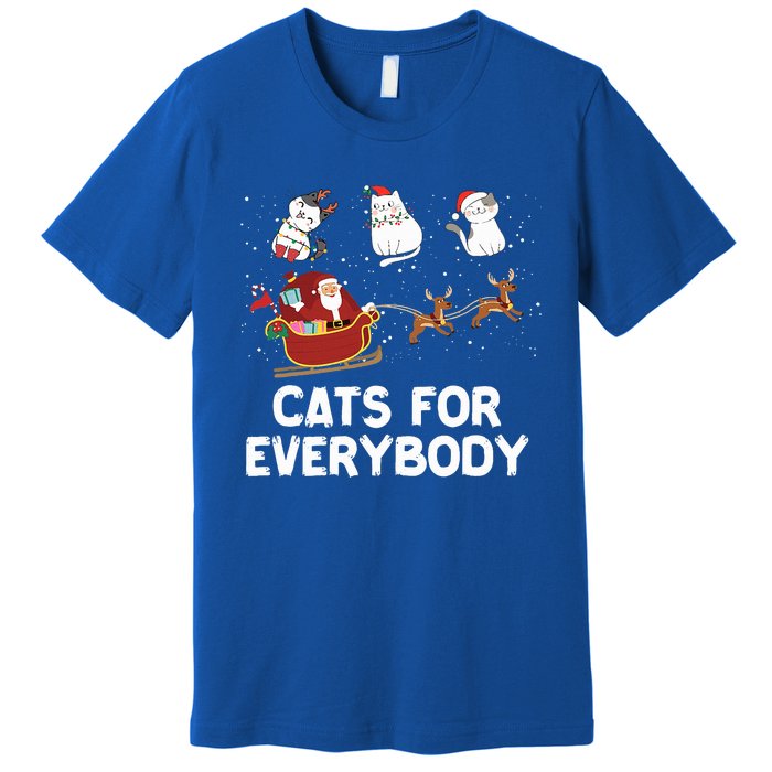 Cats For Everybody Festive Christmas Santa Xmas Funny Ugly  Premium T-Shirt