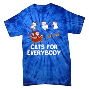 Cats For Everybody Festive Christmas Santa Xmas Funny Ugly  Tie-Dye T-Shirt