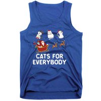 Cats For Everybody Festive Christmas Santa Xmas Funny Ugly  Tank Top