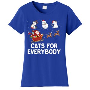 Cats For Everybody Festive Christmas Santa Xmas Funny Ugly  Women's T-Shirt