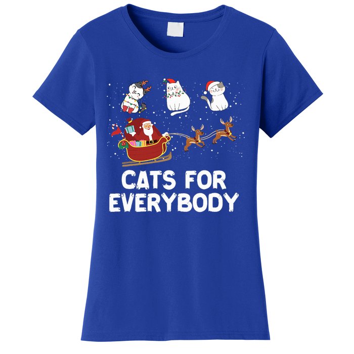 Cats For Everybody Festive Christmas Santa Xmas Funny Ugly  Women's T-Shirt