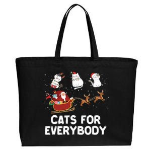 Cats For Everybody Festive Christmas Santa Xmas Funny Ugly  Cotton Canvas Jumbo Tote