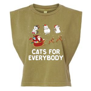 Cats For Everybody Festive Christmas Santa Xmas Funny Ugly  Garment-Dyed Women's Muscle Tee