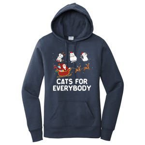 Cats For Everybody Festive Christmas Santa Xmas Funny Ugly  Women's Pullover Hoodie