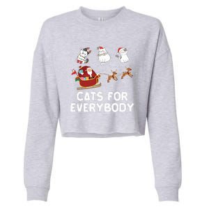 Cats For Everybody Festive Christmas Santa Xmas Funny Ugly  Cropped Pullover Crew