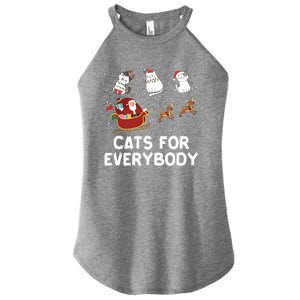 Cats For Everybody Festive Christmas Santa Xmas Funny Ugly  Women's Perfect Tri Rocker Tank