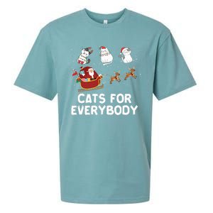 Cats For Everybody Festive Christmas Santa Xmas Funny Ugly  Sueded Cloud Jersey T-Shirt