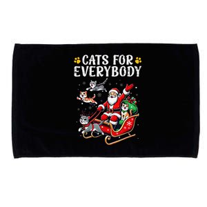 Cats For Everybody Christmas Cat Funny Xmassanta Microfiber Hand Towel