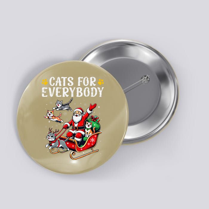 Cats For Everybody Christmas Cat Funny Xmassanta Button