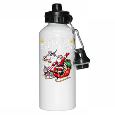 Cats For Everybody Christmas Cat Funny Xmassanta Aluminum Water Bottle