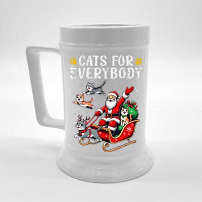 Cats For Everybody Christmas Cat Funny Xmassanta Beer Stein