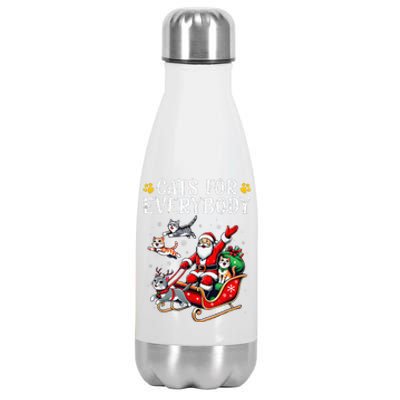 Cats For Everybody Christmas Cat Funny Xmassanta Stainless Steel Insulated Water Bottle