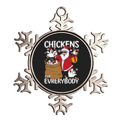 Chickens For Everybody Christmas Chicken Funny Metallic Star Ornament