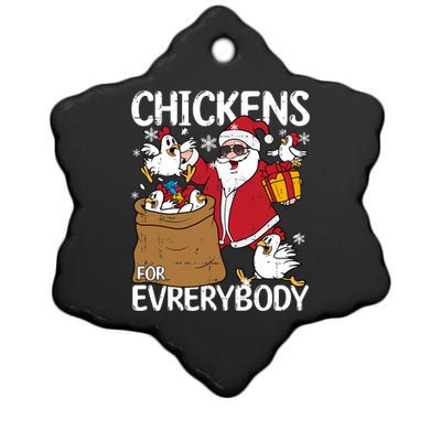 Chickens For Everybody Christmas Chicken Funny Ceramic Star Ornament