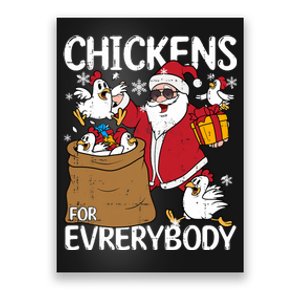 Chickens For Everybody Christmas Chicken Funny Poster