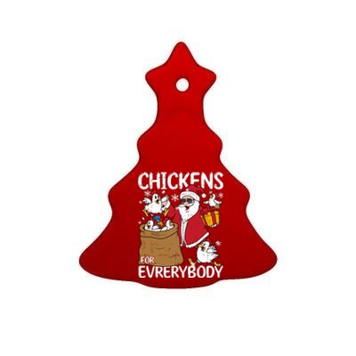 Chickens For Everybody Christmas Chicken Funny Ceramic Tree Ornament