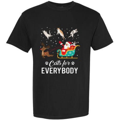 Cats For Everybody Christmas Cat Funny Xmas Santa Women Garment-Dyed Heavyweight T-Shirt