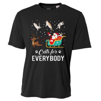 Cats For Everybody Christmas Cat Funny Xmas Santa Women Cooling Performance Crew T-Shirt