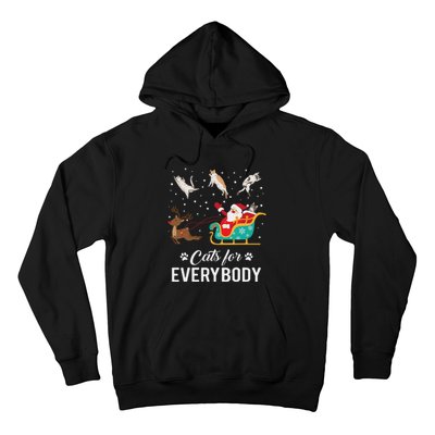 Cats For Everybody Christmas Cat Funny Xmas Santa Women Hoodie