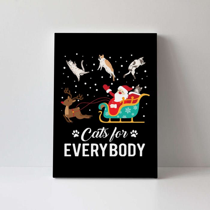 Cats For Everybody Christmas Cat Funny Xmas Santa Women Canvas