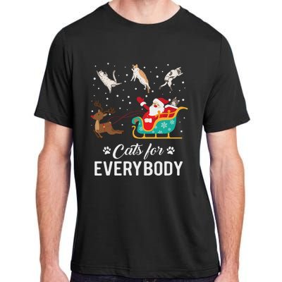 Cats For Everybody Christmas Cat Funny Xmas Santa Women Adult ChromaSoft Performance T-Shirt