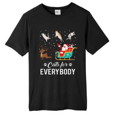 Cats For Everybody Christmas Cat Funny Xmas Santa Women Tall Fusion ChromaSoft Performance T-Shirt