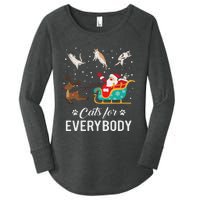 Cats For Everybody Christmas Cat Funny Xmas Santa Women Women's Perfect Tri Tunic Long Sleeve Shirt