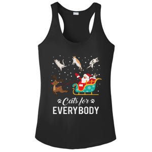 Cats For Everybody Christmas Cat Funny Xmas Santa Women Ladies PosiCharge Competitor Racerback Tank