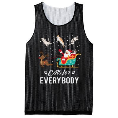 Cats For Everybody Christmas Cat Funny Xmas Santa Women Mesh Reversible Basketball Jersey Tank