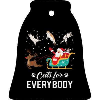 Cats For Everybody Christmas Cat Funny Xmas Santa Women Ceramic Bell Ornament