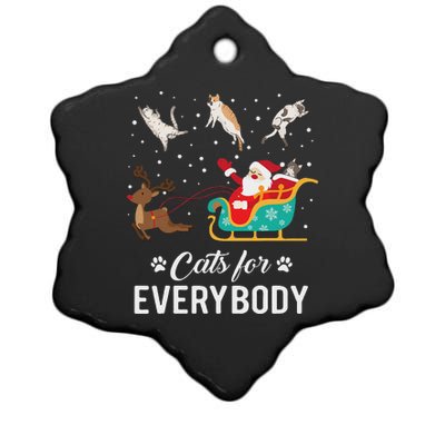 Cats For Everybody Christmas Cat Funny Xmas Santa Women Ceramic Star Ornament