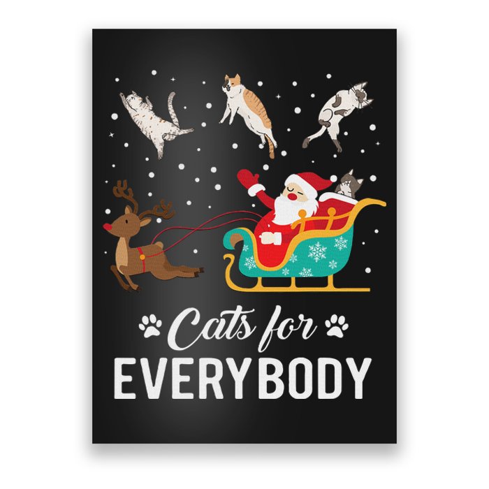 Cats For Everybody Christmas Cat Funny Xmas Santa Women Poster