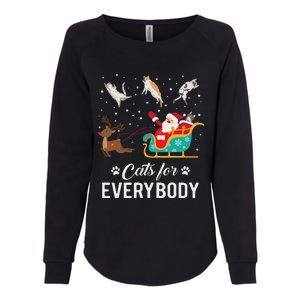 Cats For Everybody Christmas Cat Funny Xmas Santa Women Womens California Wash Sweatshirt