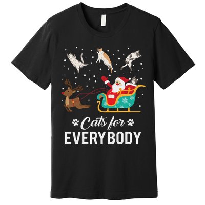 Cats For Everybody Christmas Cat Funny Xmas Santa Women Premium T-Shirt