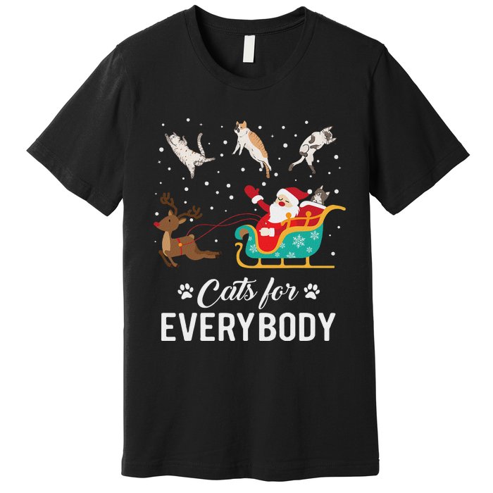 Cats For Everybody Christmas Cat Funny Xmas Santa Women Premium T-Shirt