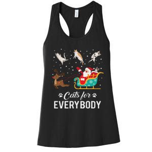 Cats For Everybody Christmas Cat Funny Xmas Santa Women Women's Racerback Tank