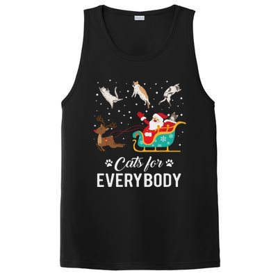 Cats For Everybody Christmas Cat Funny Xmas Santa Women PosiCharge Competitor Tank