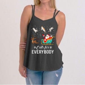 Cats For Everybody Christmas Cat Funny Xmas Santa Women Women's Strappy Tank