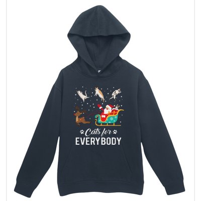 Cats For Everybody Christmas Cat Funny Xmas Santa Women Urban Pullover Hoodie