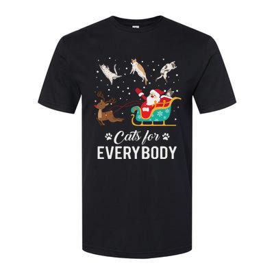 Cats For Everybody Christmas Cat Funny Xmas Santa Women Softstyle CVC T-Shirt