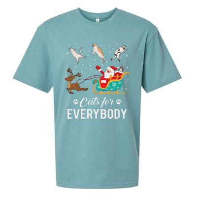 Cats For Everybody Christmas Cat Funny Xmas Santa Women Sueded Cloud Jersey T-Shirt