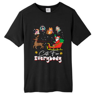 Cats For Everybody Christmas Cat Funny Christmas Santa Great Gift Tall Fusion ChromaSoft Performance T-Shirt