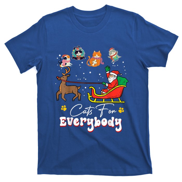 Cats For Everybody Christmas Cat Funny Christmas Santa Great Gift T-Shirt