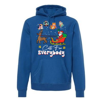 Cats For Everybody Christmas Cat Funny Christmas Santa Great Gift Premium Hoodie