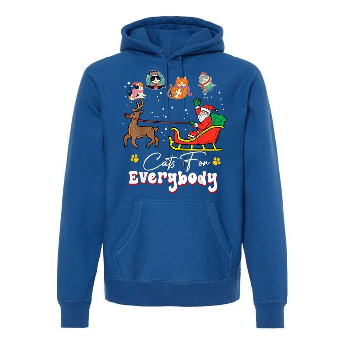 Cats For Everybody Christmas Cat Funny Christmas Santa Great Gift Premium Hoodie