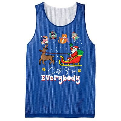 Cats For Everybody Christmas Cat Funny Christmas Santa Great Gift Mesh Reversible Basketball Jersey Tank