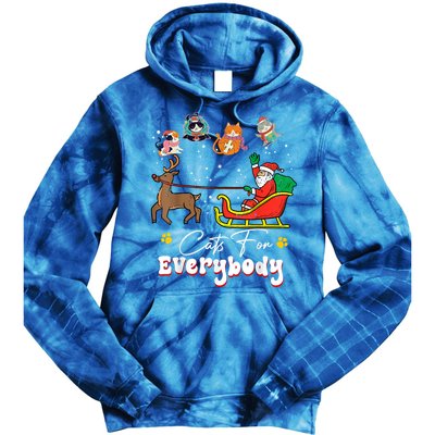 Cats For Everybody Christmas Cat Funny Christmas Santa Great Gift Tie Dye Hoodie