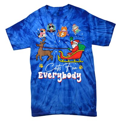 Cats For Everybody Christmas Cat Funny Christmas Santa Great Gift Tie-Dye T-Shirt