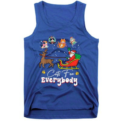 Cats For Everybody Christmas Cat Funny Christmas Santa Great Gift Tank Top