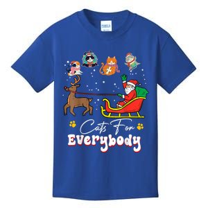 Cats For Everybody Christmas Cat Funny Christmas Santa Great Gift Kids T-Shirt